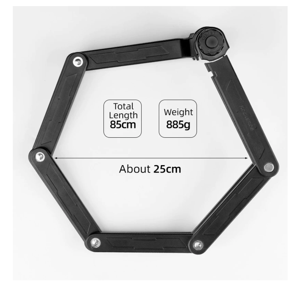 Chain Folding Bike Lock, Strong Lock for EBike Old Blue